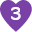 Small purple heart with white “3” inside represents “Option 3” or “Step 3”